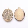 Brass Locket Pendants X-ECF133-2AB-1