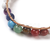 Natural Howlite Cord Beaded Bracelets BJEW-E351-02A-4