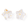 Spray Painted Transparent Glass Beads GLAA-FS0001-01B-2