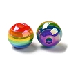 Pride UV Plating Rainbow Iridescent Acrylic European Beads X-MACR-D025-06-2