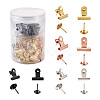 40 Sets 4 Colors Iron Clips and Round Head Drawing Pins AJEW-TA0002-01-9