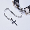 Cowhide Leather Cord Choker Necklaces NJEW-JN02391-4