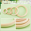 8Pcs 4 Styles Unfinished Wood Rings WOOD-GA0001-69-5