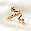 Brass Micro Pave Cubic Zirconia Cuff Rings RJEW-S044-049-3
