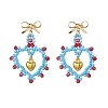 Glass Seed Beads Dangle Stud Earrings EJEW-MZ00396-04-2