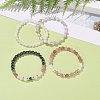 4Pcs 4 Style Natural & Synthetic Mixed Gemstone Round Beaded Stretch Bracelets Set for Women BJEW-JB09113-5