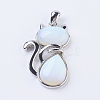 Opalite Kitten Pendants G-P352-B01-1