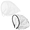 2Pcs 2 Colors Mesh Veil Cloth Hair Bands AJEW-CP0009-59-1