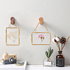 2Pcs 2 Style Brass Glass Hanging Photo Frame HJEW-OC0001-34-6