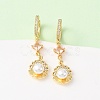 Brass Micro Pave Cubic Zirconia Hoop Earrings EJEW-A149-04B-G-2