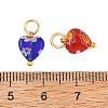 304 Stainless Steel with Handmade Millefiori Glass Lampwork Charms PALLOY-JF06021-3