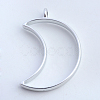 Matte Style Rack Plating Alloy Open Back Bezel Pendants PALLOY-S047-39B-FF-2