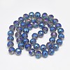 Electroplate Glass Beads Strands EGLA-Q086-12mm-03-2