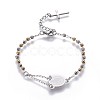 304 Stainless Steel Charm Bracelets BJEW-P258-16-2