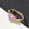 Brass & Cubic Zirconia Finger Rings CU-CBA7E55-17G-3