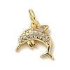 Brass Micro Pave Clear Cubic Zirconia Pendants KK-U046-02G-05-1