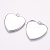 Tarnish Resistant 304 Stainless Steel Pendant Cabochon Settings STAS-K148-04B-1