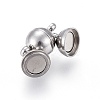 Tarnish Resistant 201 Stainless Steel Magnetic Clasps with Loops STAS-K200-03P-D-2