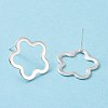 201 Stainless Steel Flower Stud Earring with 316 Stainless Steel Pin for Women STAS-K241-18S-2
