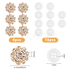 6Pcs Brass & Acrylic Rhinestone Cufflinks BUTT-DC0001-17B-2
