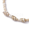 Glass with Natural Sea Shell Beads Braided Necklaces NJEW-JN04837-5