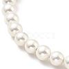 Shell Pearl Beaded Slider Bracelet with Brass Snake Chain BJEW-B066-01B-01-2