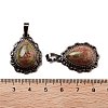 Natural Unakite Teardrop Pendants G-K363-01R-22-3