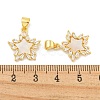 Rack Plating Brass Micro Pave Clear Cubic Zirconia Pendants KK-K341-60G-3