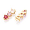 Brass Micro Pave Cubic Zirconia Charms X-KK-N263-95B-G-2
