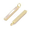 Brass Pave Natural Shell Pendants KK-C051-18G-2