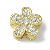 Rack Plating Brass Micro Pave Clear Cubic Zirconia Beads KK-A220-11B-G-1