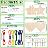 1 Set Wooden Heart Star Keychain Embroidery Beginner Kit DIY-SC0030-07-2