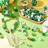 80Pcs 8 Styles Printed Wood European Beads WOOD-TA0002-98-8