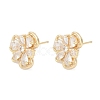 Brass Micro Pave Cubic Zirconia Stud Earring Findings KK-Z094-09G-3