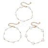 Natural Shell Beads Link Bracelets BJEW-JB13121-2