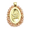 Brass with Glass Pendants KK-G472-02G-02-1