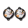 Baking Paint Alloy Coin Connector Charms PALLOY-A040-05B-1