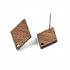 Walnut Wood Stud Earring Findings MAK-N033-005-4