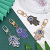 8Pcs 4 Style Alloy Enamel Turkish Evil Eye Pendant Decoration KEYC-GL0001-07-4