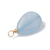 Copper Wire Wrapped Natural Aquamarine & Natural Cultured Freshwater Pearl Beads Pendants PALLOY-JF03645-05-4