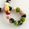 Round Handmade Millefiori Glass Beads Strands X-LK-R004-81-2