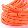 Flat Round Handmade Polymer Clay Beads CLAY-R067-6.0mm-12-4