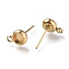 Ion Plating(IP) 304 Stainless Steel Stud Earring Settings STAS-I161-01A-G-2