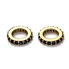 Brass Micro Pave Cubic Zirconia Rondelle European Beads KK-B028-18G-F-2