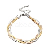 304 Stainless Steel Interlocking Herringbone Chain Bracelet for Men Women BJEW-H554-01-1