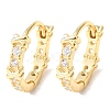 Ring with Letter X 925Sterling Silver Micro Pave Clear Cubic Zirconia Hoop Earrings for Women EJEW-K317-03G-4