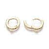 Brass Micro Pave Cubic Zirconia Huggie Hoop Earring Findings X-KK-T063-012-NF-4