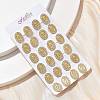 Oval with Virgin Mary Brass Micro Pave Clear Cubic Zirconia Stud Earrings EJEW-D305-10G-2