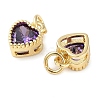Real 18K Gold Plated Brass Inlaid Cubic Zirconia Charms ZIRC-L100-074G-03-2