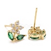 Cubic Zirconia Flower of Life Stud Earrings EJEW-G288-22G-2